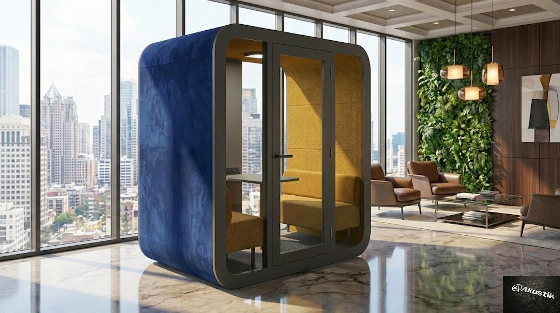 Q Pod Paris office meeting pod interior view