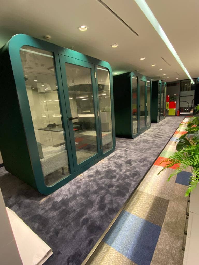 Real QAkustik installation photographed after completed fit-out