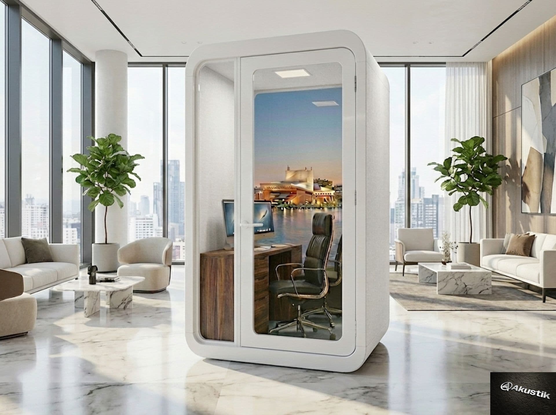 Q Pod Berlin acoustic office pod side view