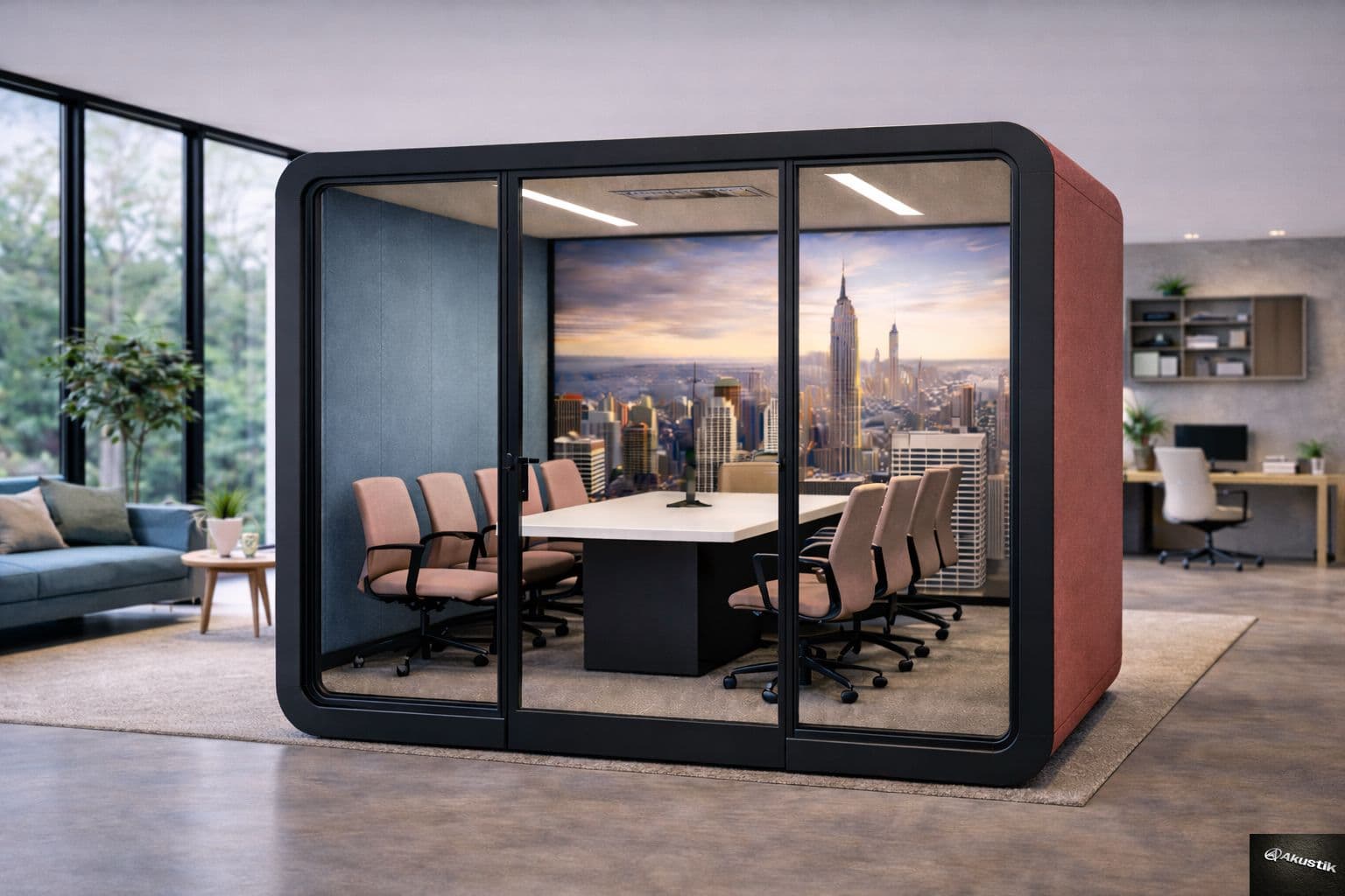 New York flagship boardroom pod for eight people
